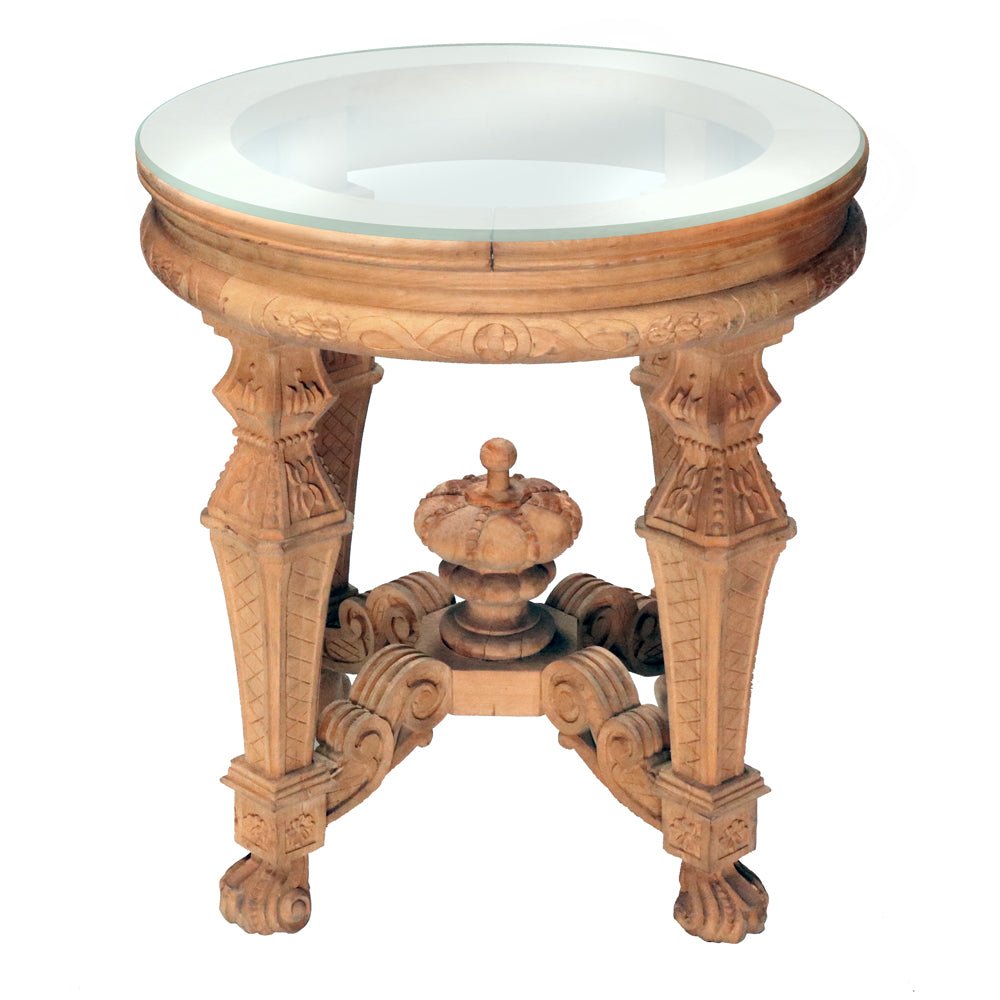 Crown Royale Hand - Carved Glass Top Accent Table S328AT - 1_S328AT_1
