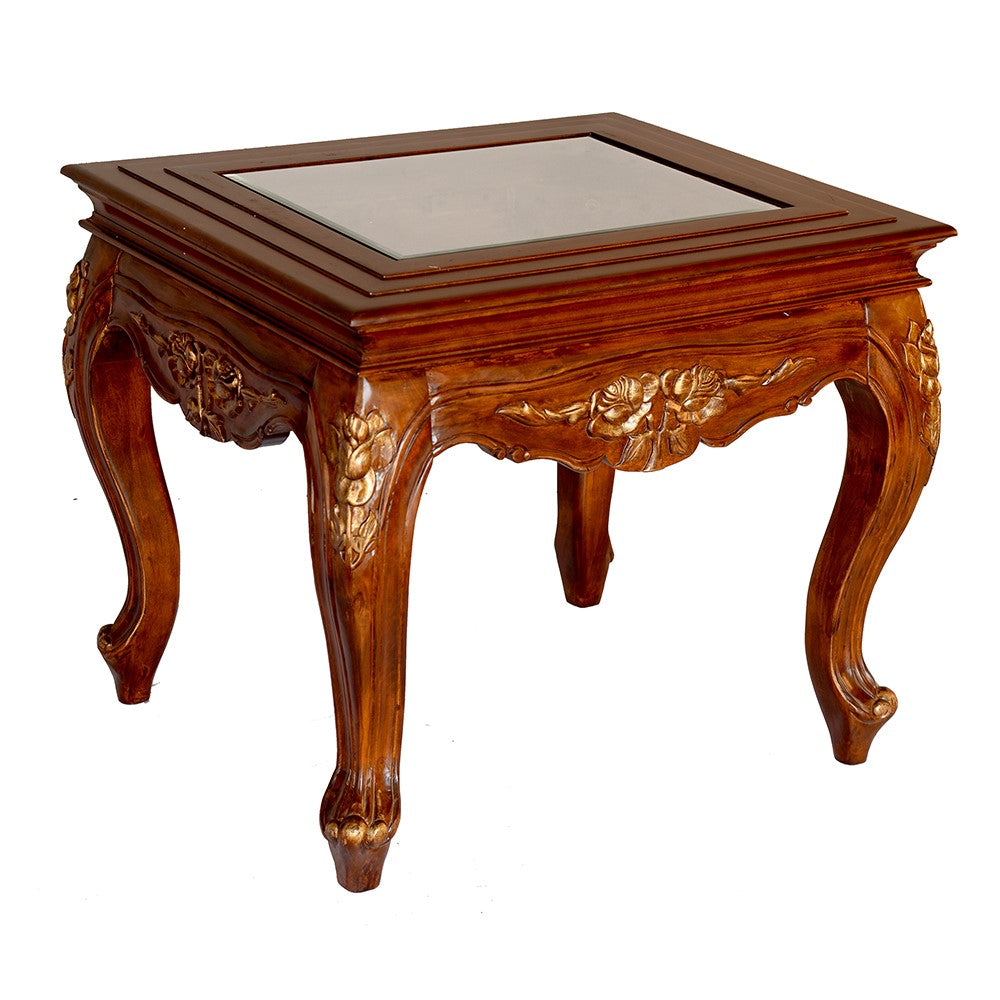Dana Louis XV Glass Top End Table