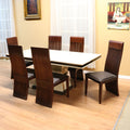 Elegant Channel Back Chairs and Rectangular Marble Table