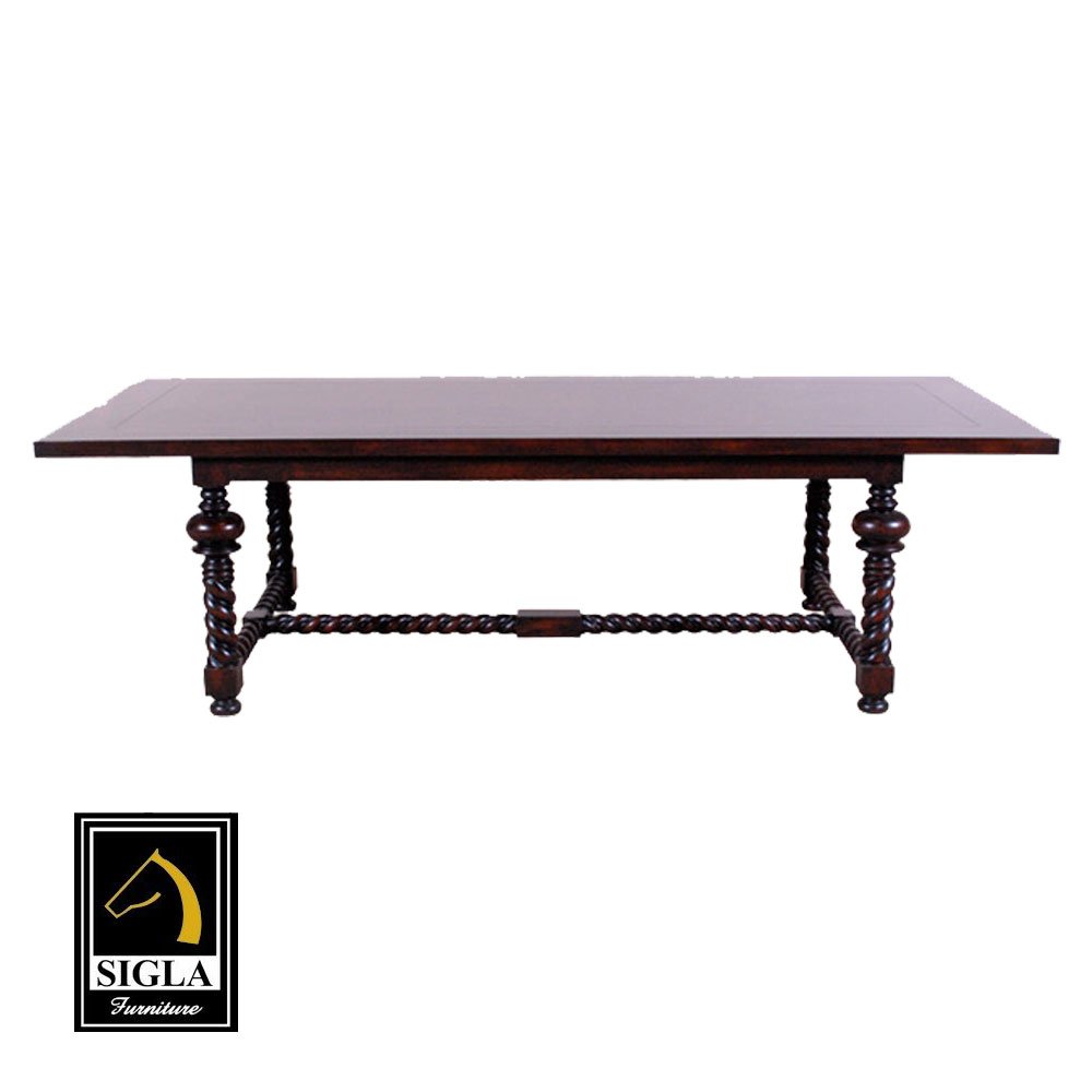 Expandable Barley Twist Transitional Dining Table_S858TWT