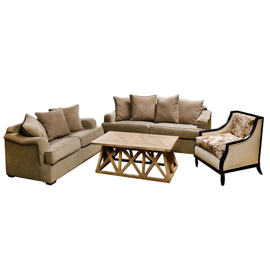 Four Piece Fully Upholstered Sofa Set Furniture