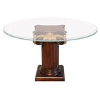 Greek Column Glass Top Round Table_S074T_1