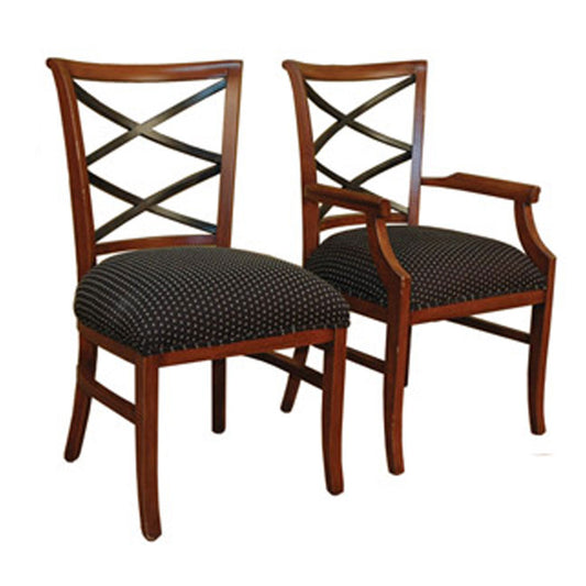 Medallion Crisscross Side &amp; Arm Chair