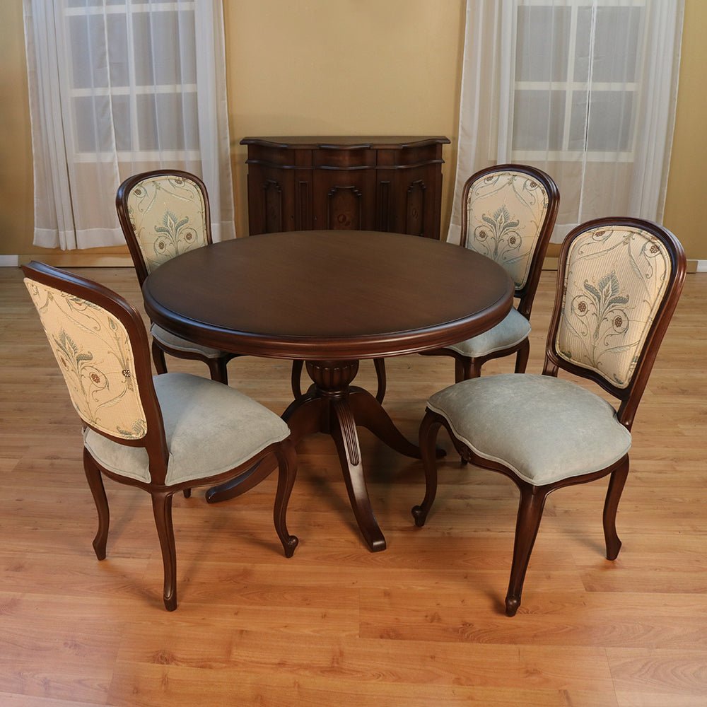 Louis XV 5 Piece Wood Top and Base Dining Set_S739SET3_1