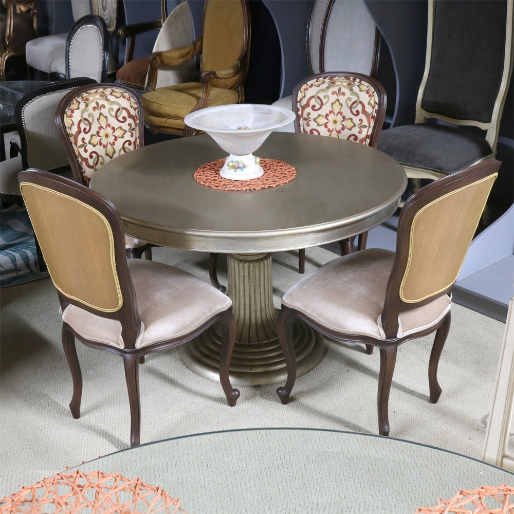 Louis XV 5 Piece Wood Top and Base Dining Set_S739SET4-2_2