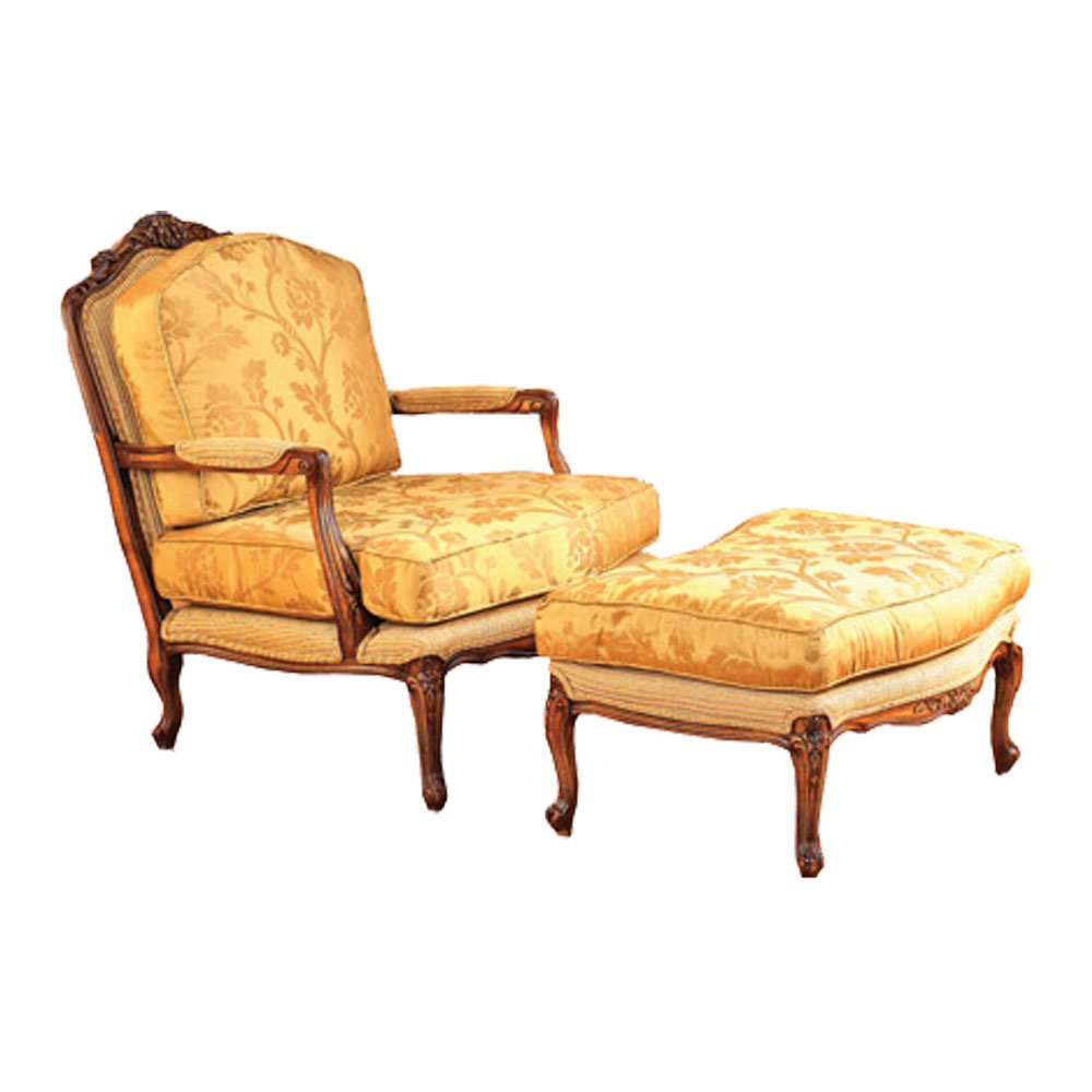 Louis XVI Traditional Lounge Chair and Ottoman_S925SET-1_1