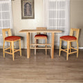 Modern Solid Wood Designer Barstool Set — 3