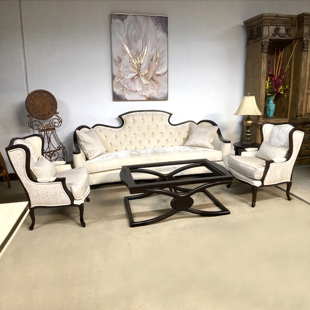 Monaliza Tufted Back Traditional 4 Piece Sofa Set_T35SET