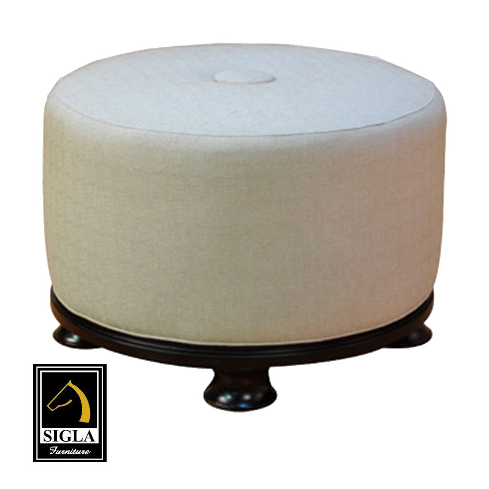 Tom Round Button Modern Bench Ottoman