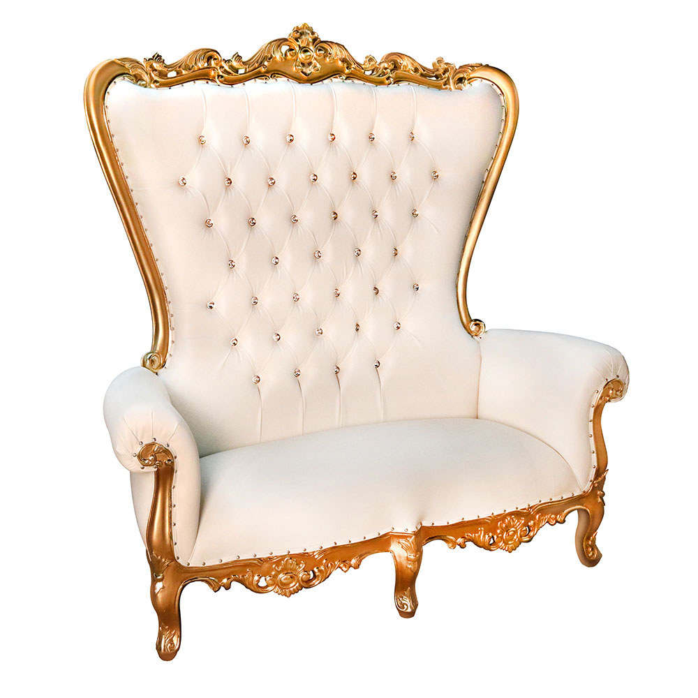 Settee Tufted High-End Throne Loveseat