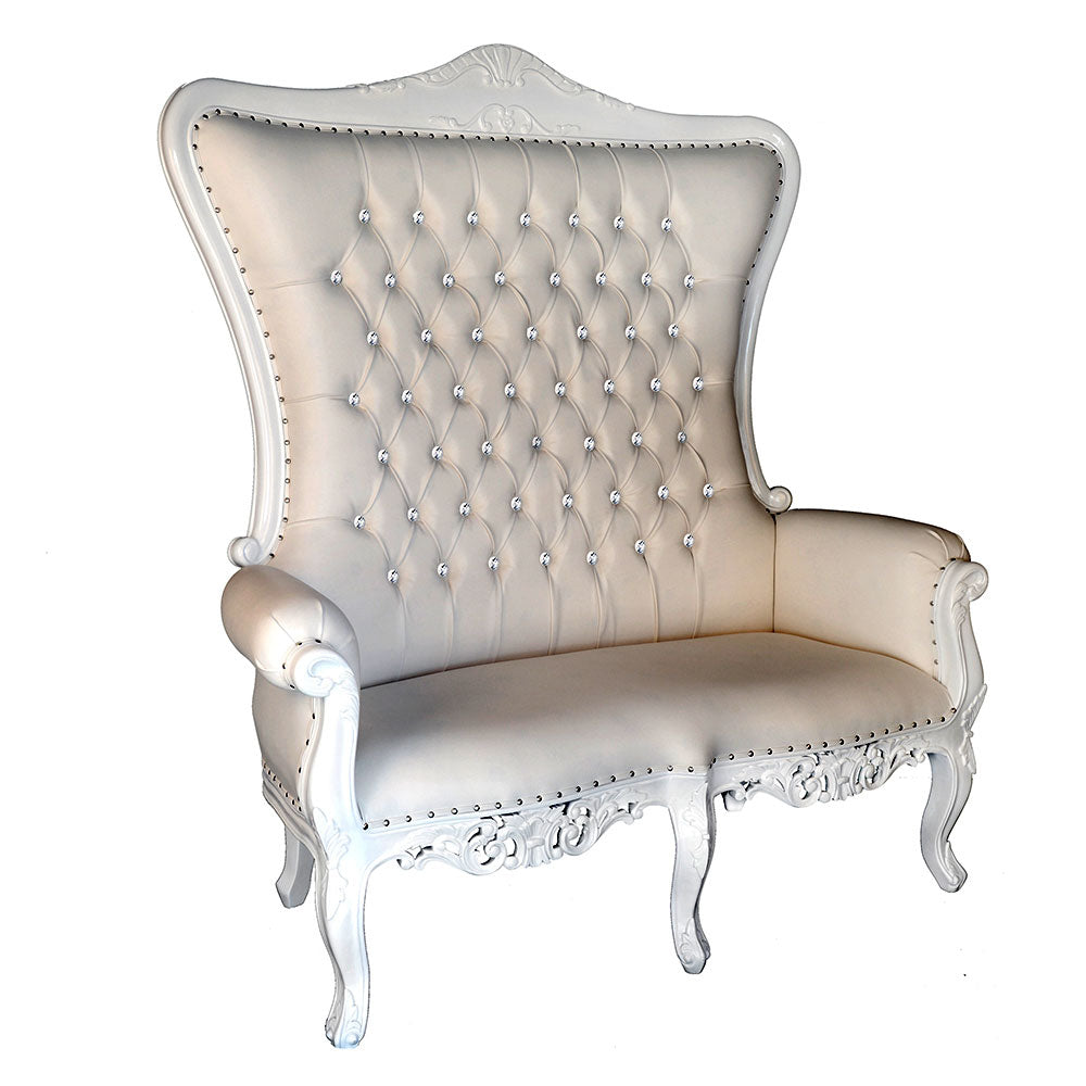 Settee Tufted High-End Throne Loveseat