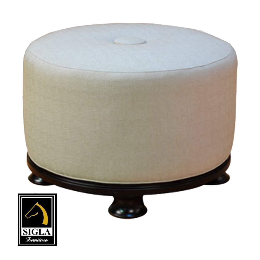 Tom Round Button Modern Bench Ottoman_T98B-1
