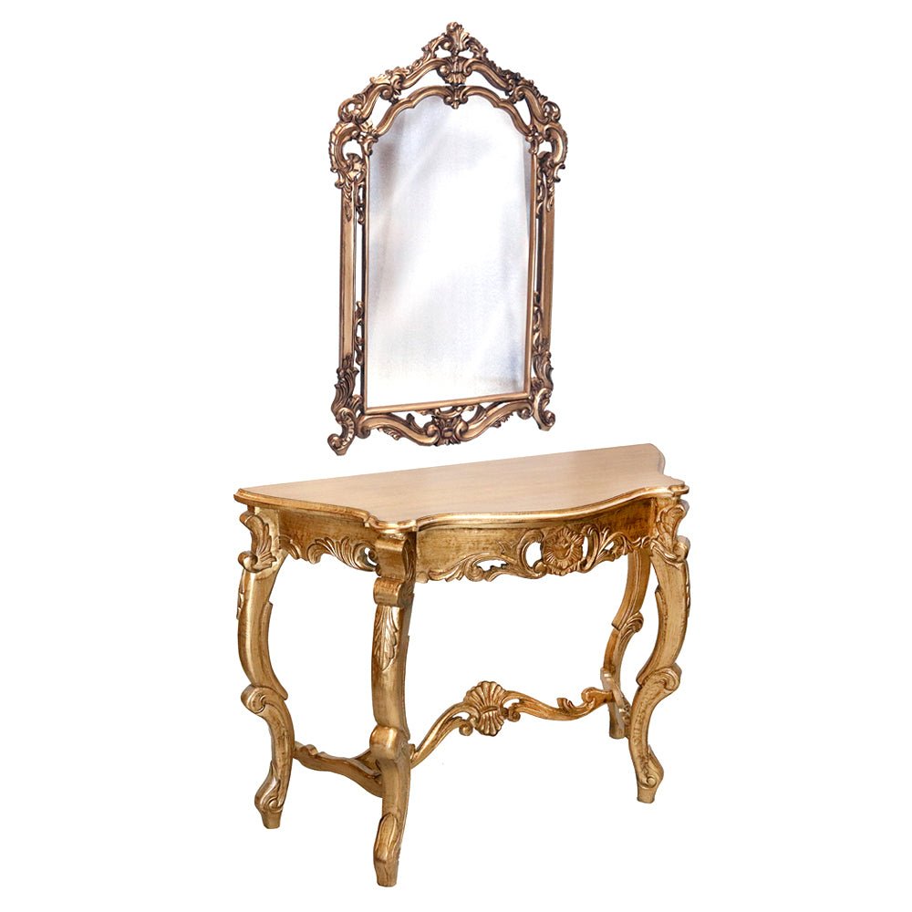 Traditional Louis XV Wall Console and Mirror Set_S481SET_1