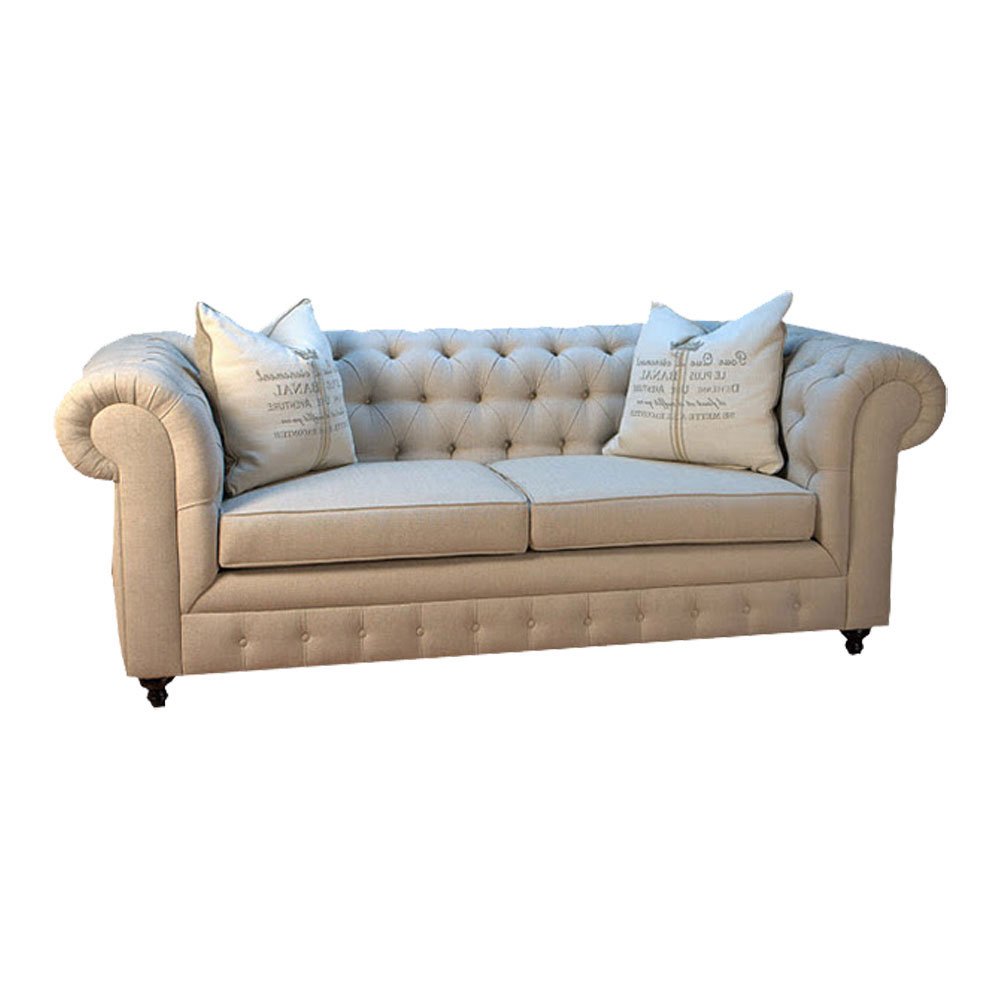 Tufted Traditional Rolled Arm Sofa