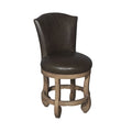 Vintage Bar Height Swivel Barstool Furniture — Butterscotch / Dark Brown Genuine Leather / 24