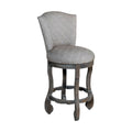 Vintage Bar Height Swivel Barstool Furniture — Gray / Gray Polyester / 30